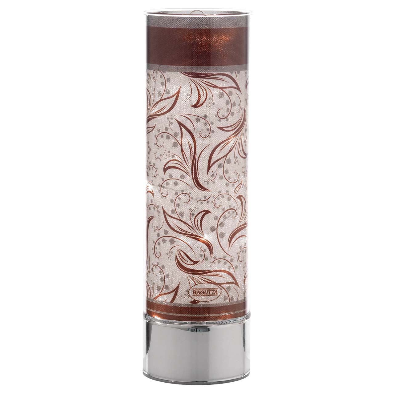 LAMPADA IN VETRO H. 30 CON DECORO FOGLIE STILIZZATE